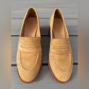 M. Gemi Tan Suede Stacked Heel Loafers - Size 38